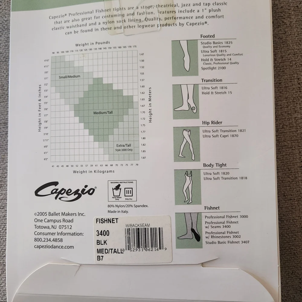 Capezio Professional Fishnet Tights - Picture 2 of 2